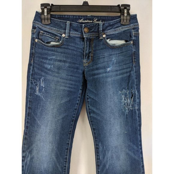 American Eagle Jeans Women's Size 6 Original Boot Destroyed - Picture 2 of 10